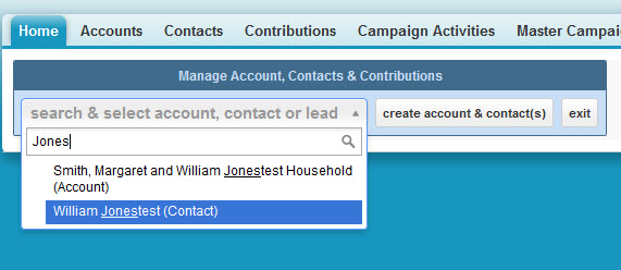 EACC image Our Contribution Entry routine makes sure users search first for existing contacts.